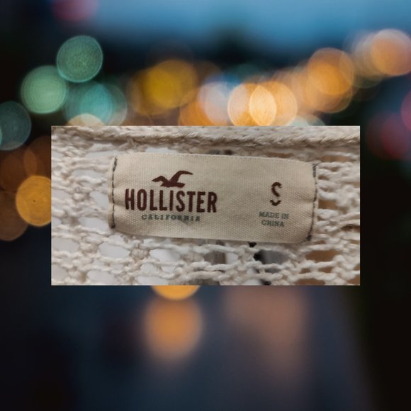 Hollister ecru open-knit cardigan, size sm. - Picture 4 of 6
